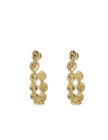 Helen - dots half hoop 14k gold earrings